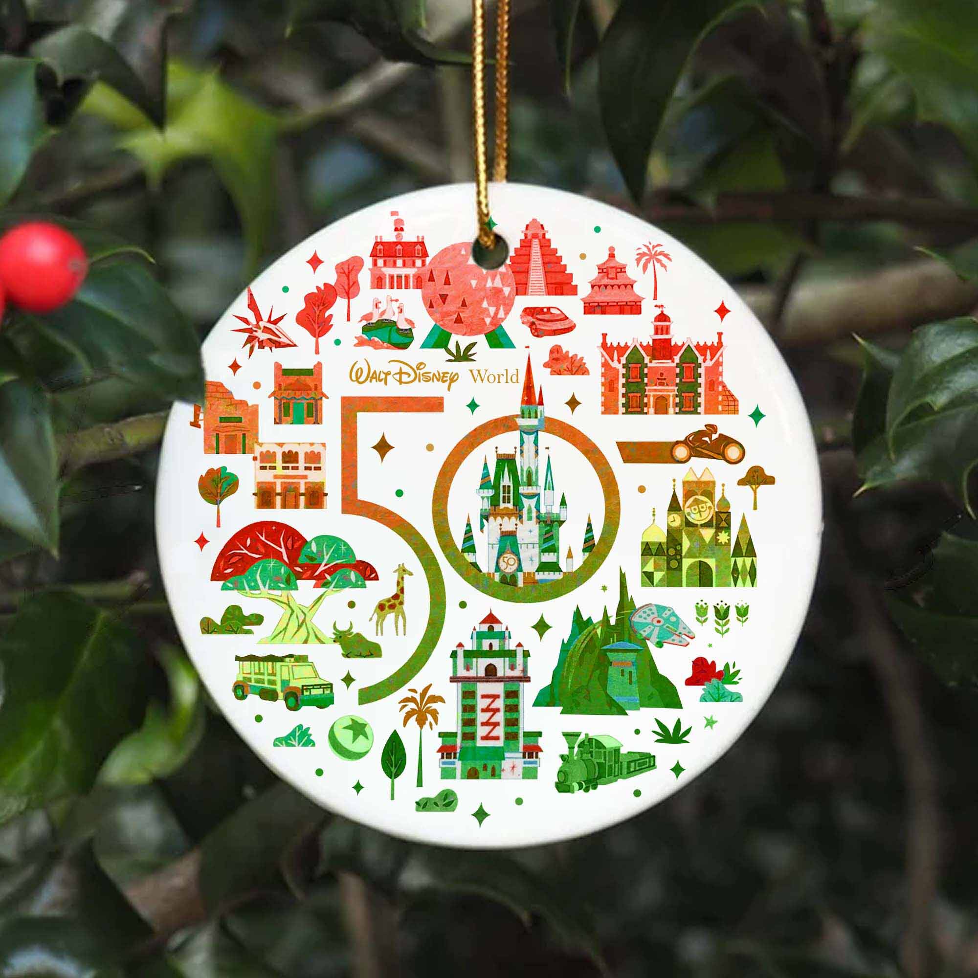 Disney 50th Disneyland Anniversary Ornament Decoration