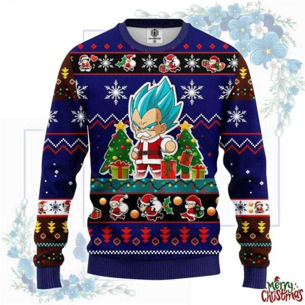 Dragon Ball Majin Vegeta Christmas Circle Ugly Christmas Sweater