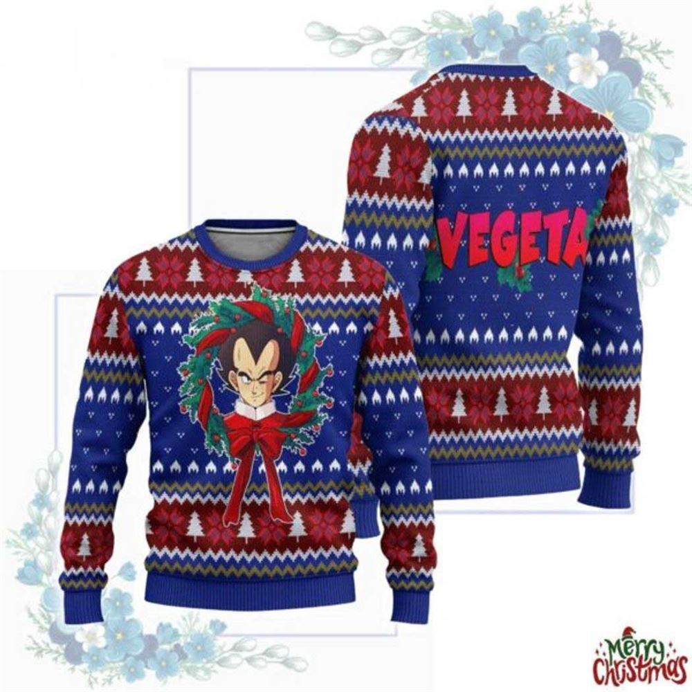 Dragon Ball Z Vegeta Christmas Circle Ugly Christmas Sweater