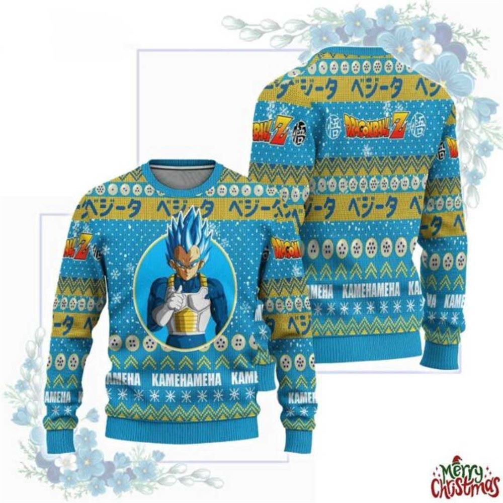 Dragon Ball Z Vegeta Kamehameha Ugly Christmas Sweater