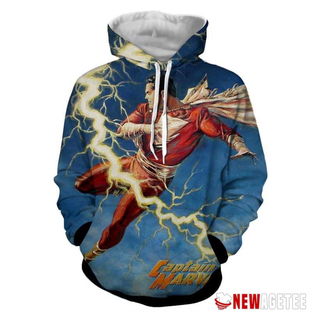 Flying Captain Marvel Shazam Dc Comics Lightning Chic Unisex Hoodie