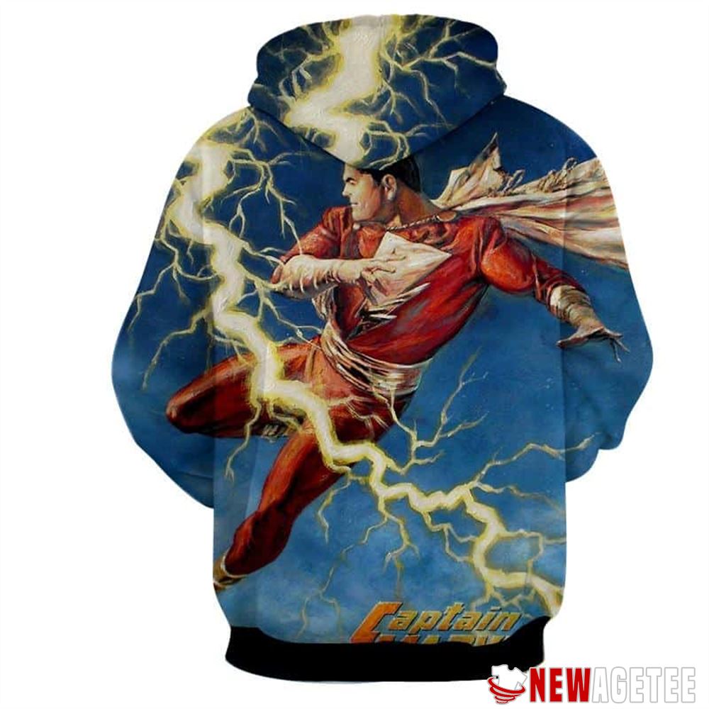Flying Captain Marvel Shazam Dc Comics Lightning Chic Unisex Hoodie