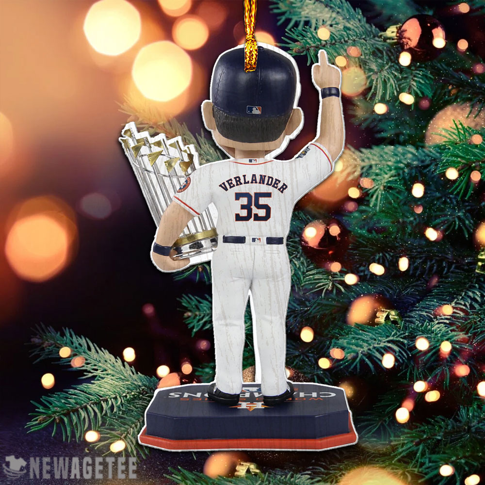 Justin Verlander 35 Houston Astros 2022 World Series Champions Christmas Ornament