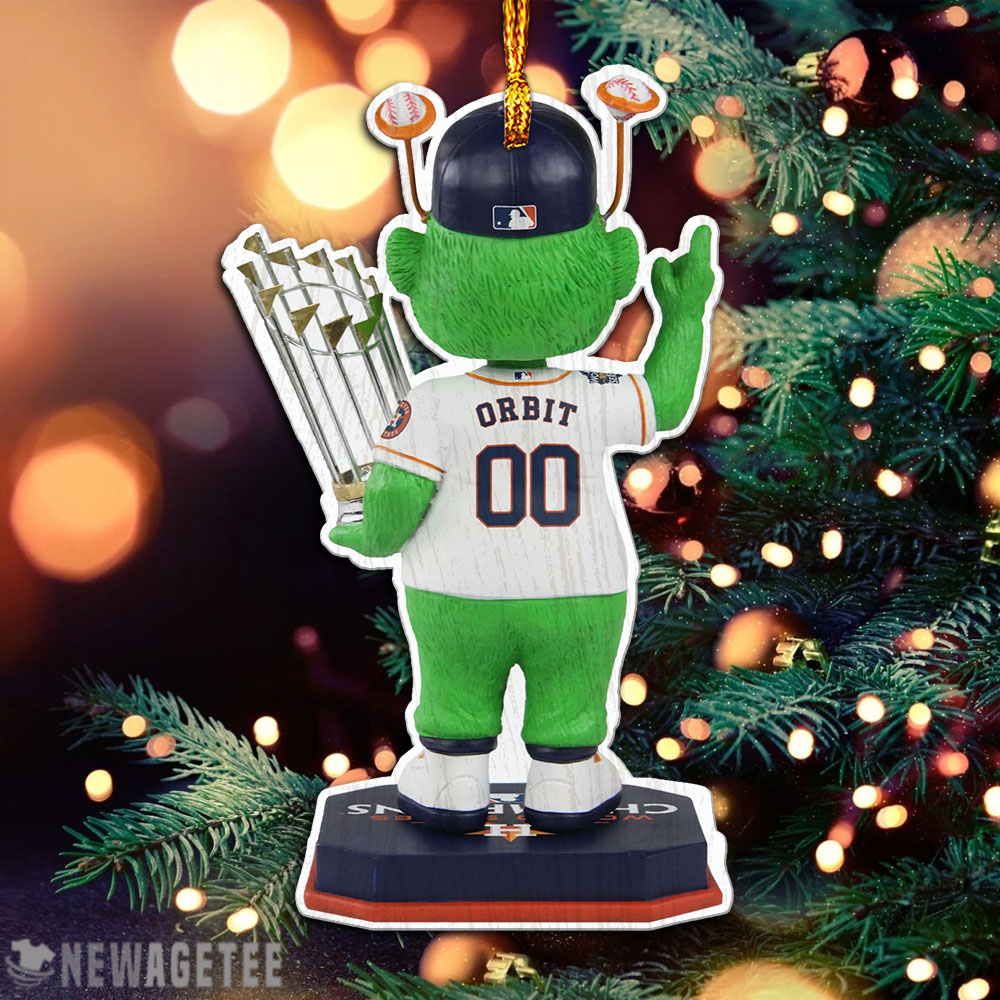 Orbit Houston Astros 2022 World Series Champions Mascot Christmas Wood Ornament Xmas Tree Decor