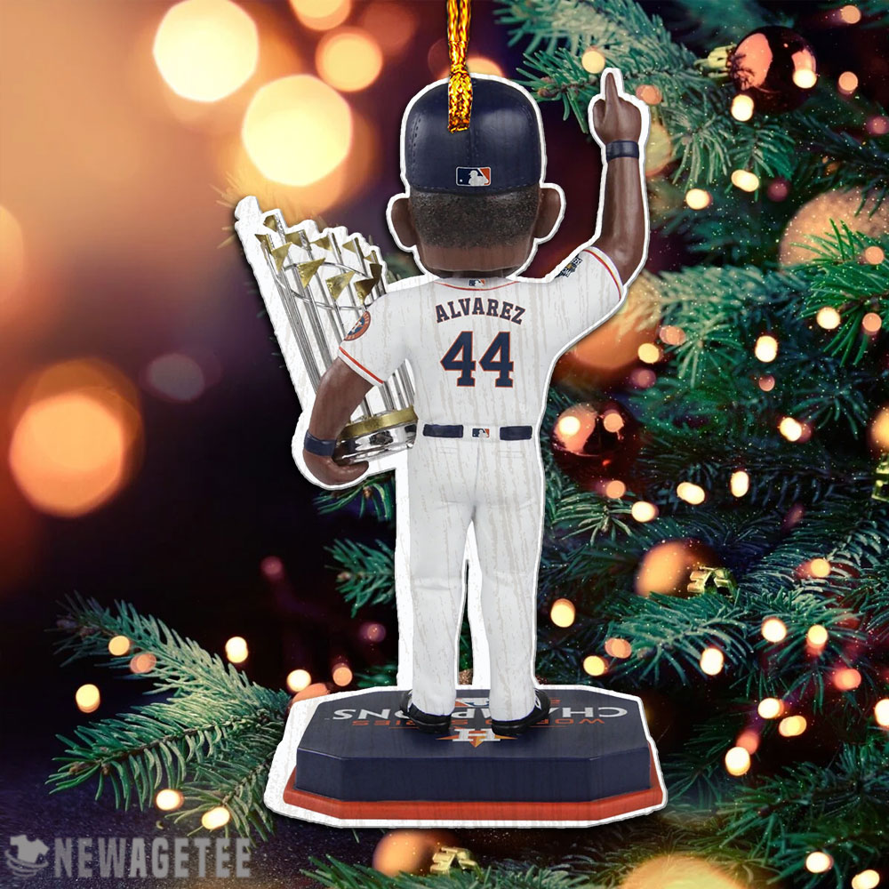 Yordan Alvarez 44 Houston Astros 2022 World Series Champions Christmas Wood Ornament