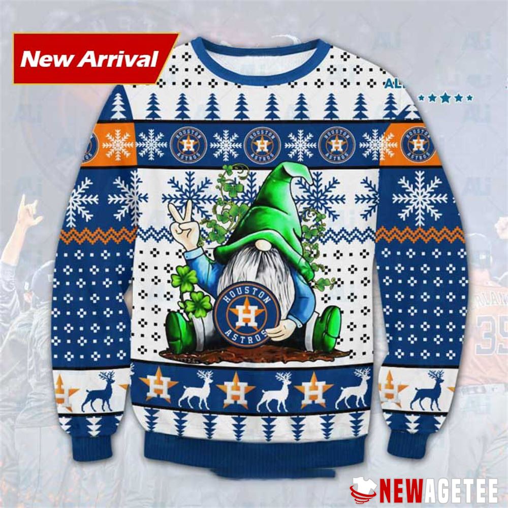 Gnome Houston Astros Ugly Christmas Sweater