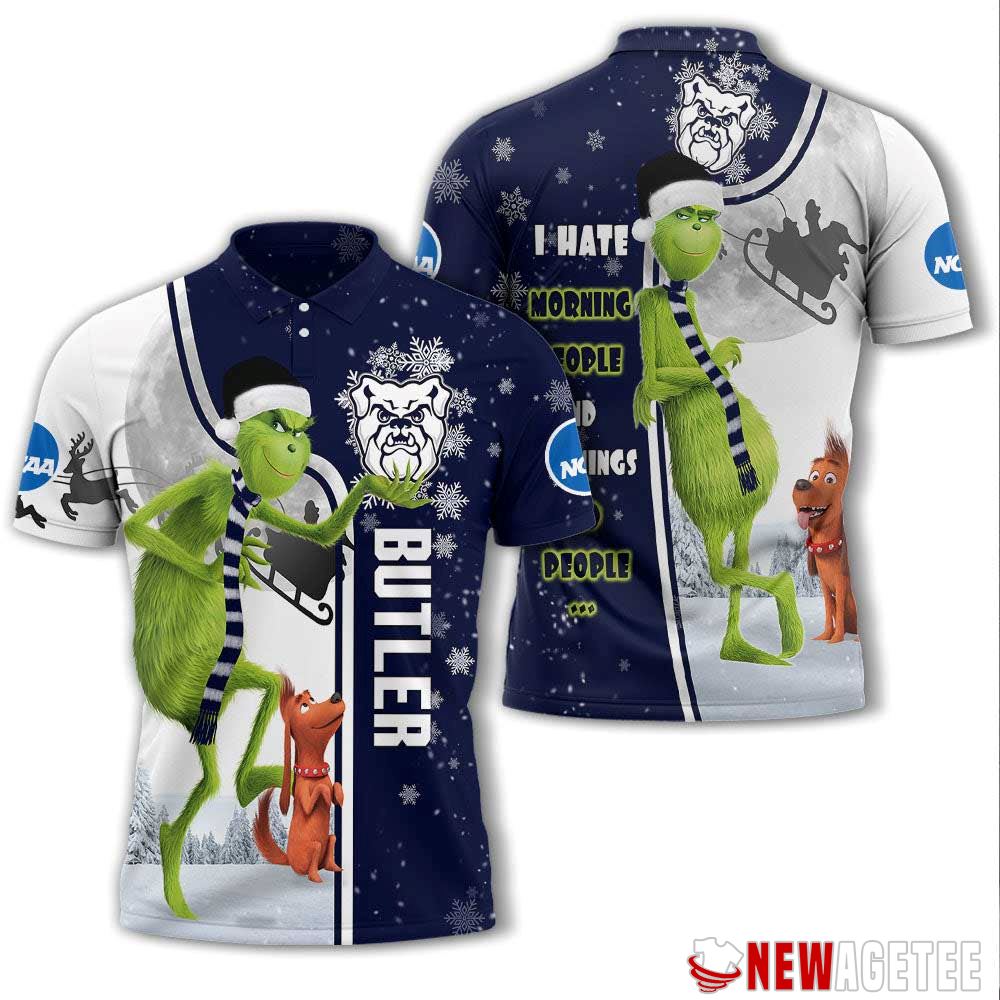 Grinch Stole Christmas Butler Bulldogs Ncaa I Hate Morning People Polo Shirt