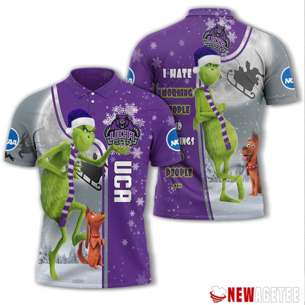 Grinch Stole Christmas Central Arkansas Bears Ncaa I Hate Morning People Polo Shirt