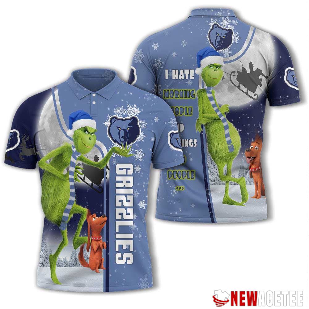 Grinch Stole Christmas Memphis Tigers Ncaa I Hate Morning People Polo Shirt