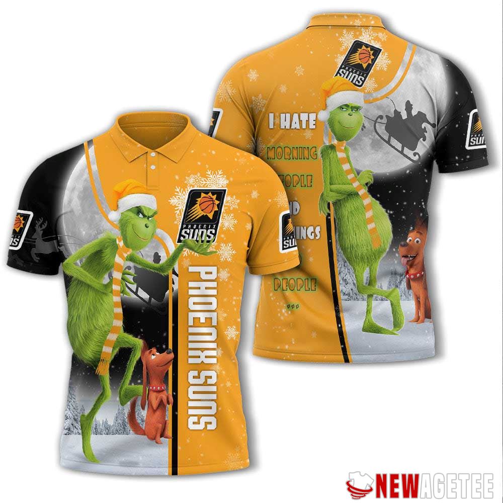 Grinch Stole Christmas Phoenix Suns Nba I Hate Morning People Polo Shirt