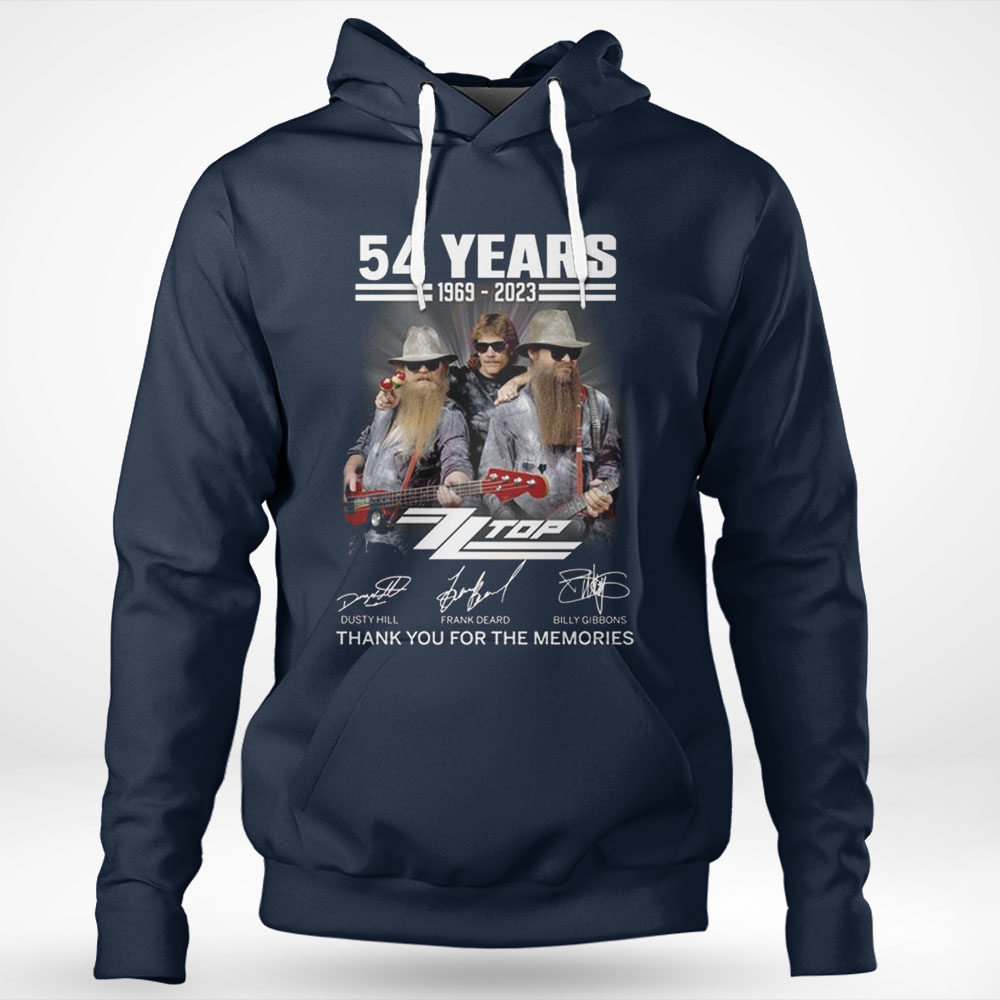 54 Years 1969 – 2023 Zz Top Thank You For The Memories T-shirt