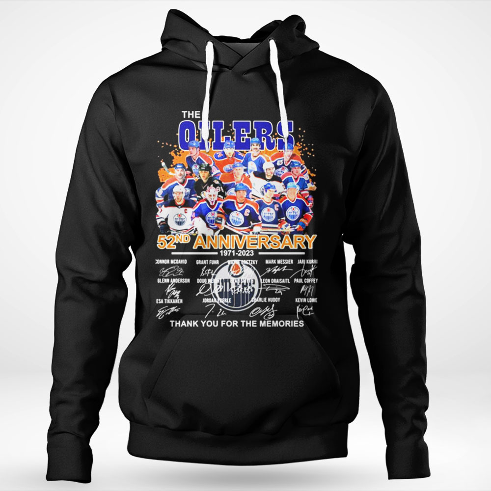 The Edmonton Oilers 52nd Anniversary 1971 2023 Thank You For The Memories Signatures Shirt