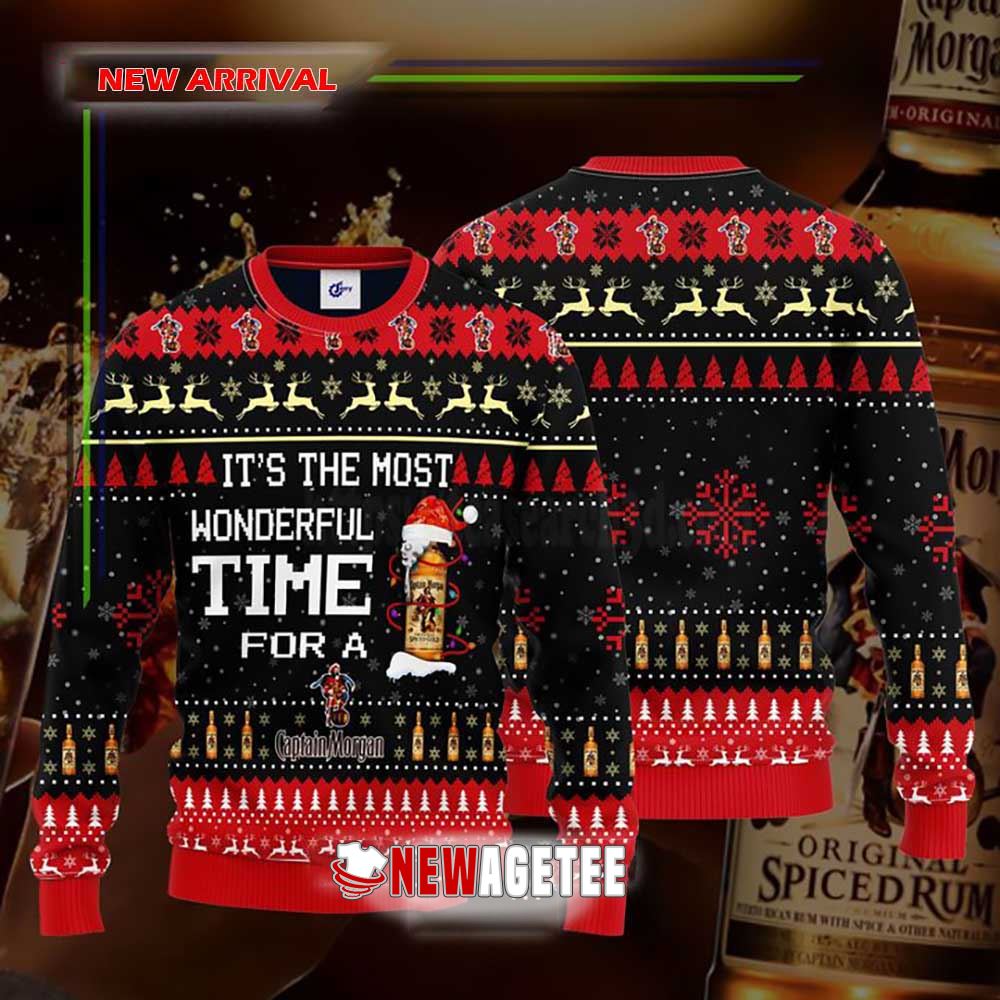 Its The Most Wonderful Time For A Captain Morgan Ugly Christmas Sweater