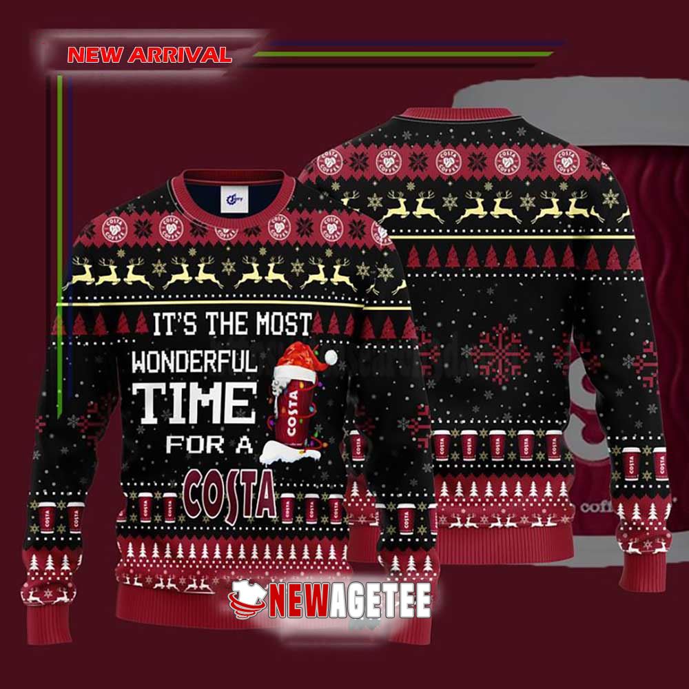 Its The Most Wonderful Time For A Costa Coffee Ugly Christmas Sweater