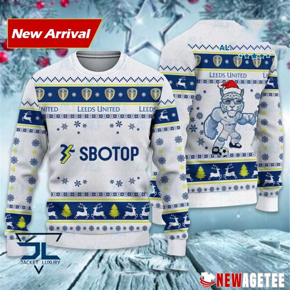 Leeds United Fc Mascot Premier League Ugly Christmas Sweater