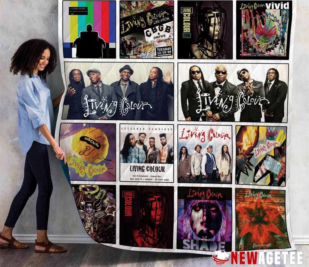 Living Colour Singles Album Quilt Blanket Queen