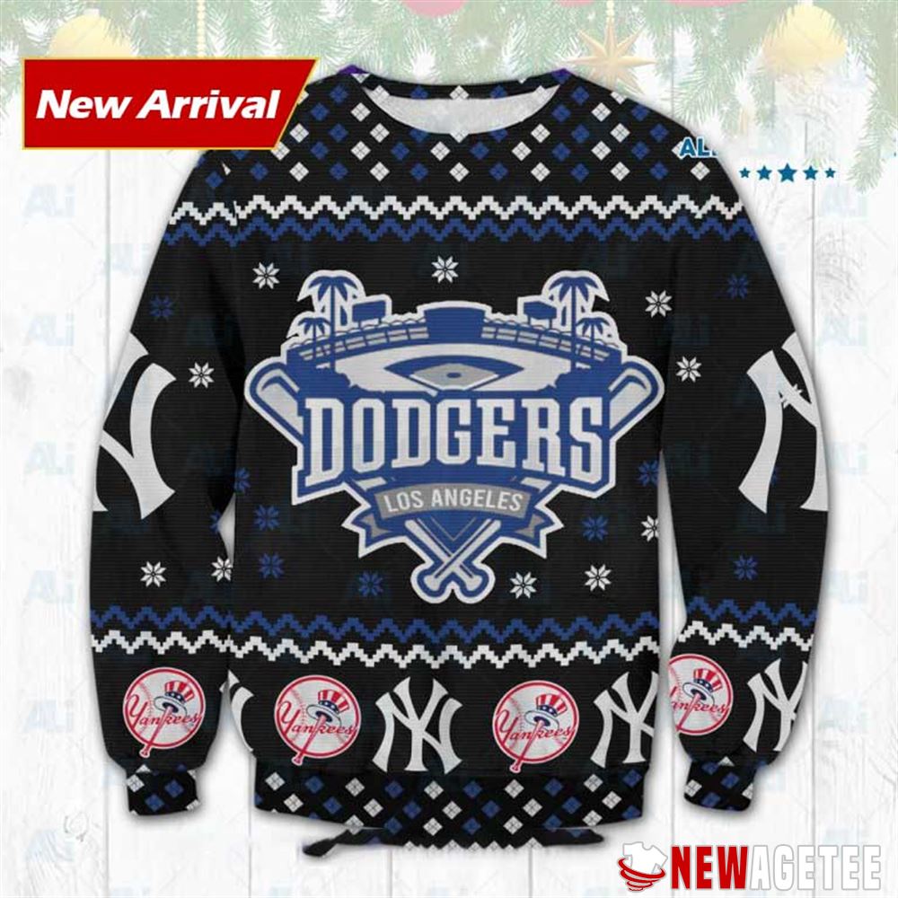 Los Angeles Dodgers New York Yankees Ugly Christmas Sweater