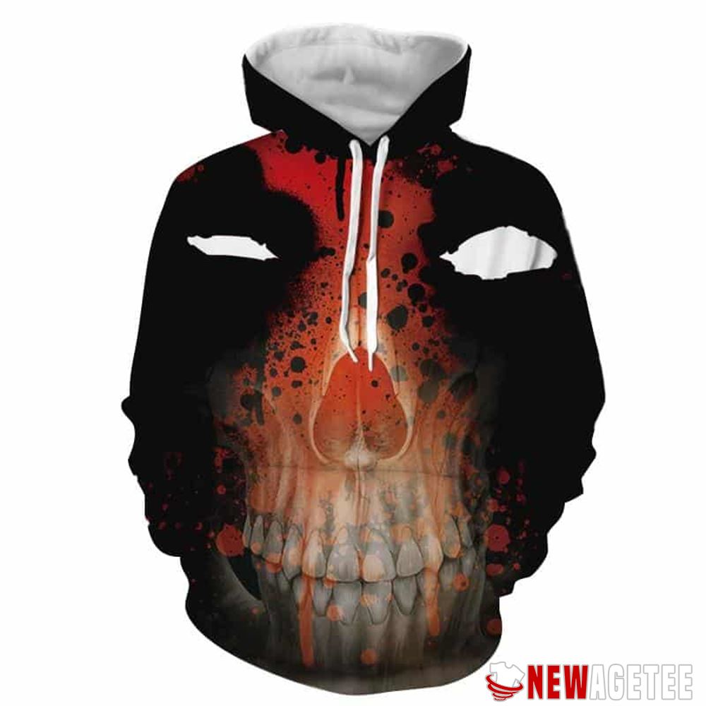 Marvel Deadpool With Wade Skeleton Face Unisex Hoodie Marvel Deadpool With Wade Skeleton Face Unisex Hoodie