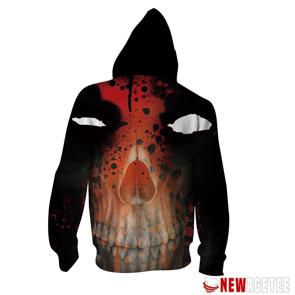 Marvel Deadpool With Wade Skeleton Face Unisex Hoodie