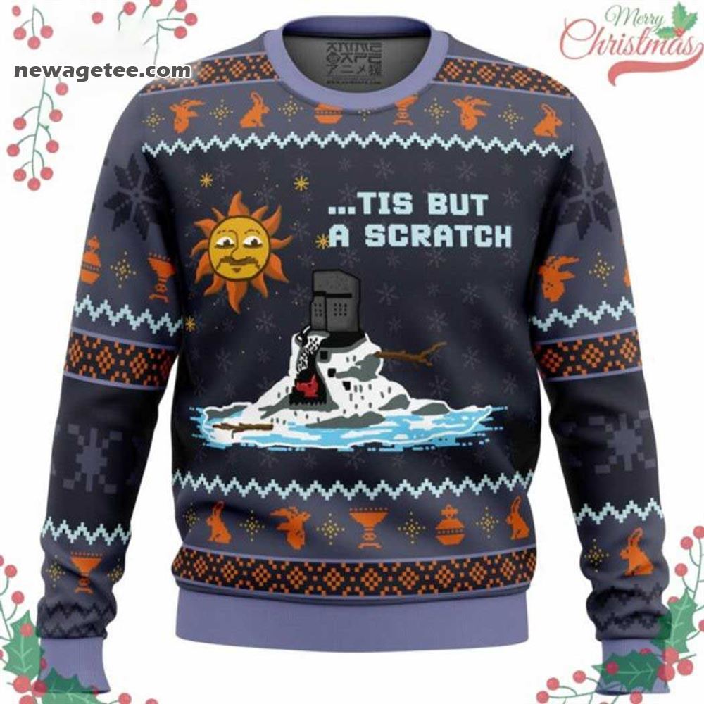 Monty Python The Black Knight Tis But A Scratch Ugly Christmas Sweater Monty Python The Black Knight Tis But A Scratch Ugly Christmas Sweater