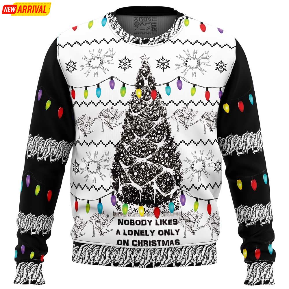 Nobody Likes A Lonely Only Army Of One Junji Ito Ugly Christmas Sweater Nobody Likes A Lonely Only Army Of One Junji Ito Ugly Christmas Sweater
