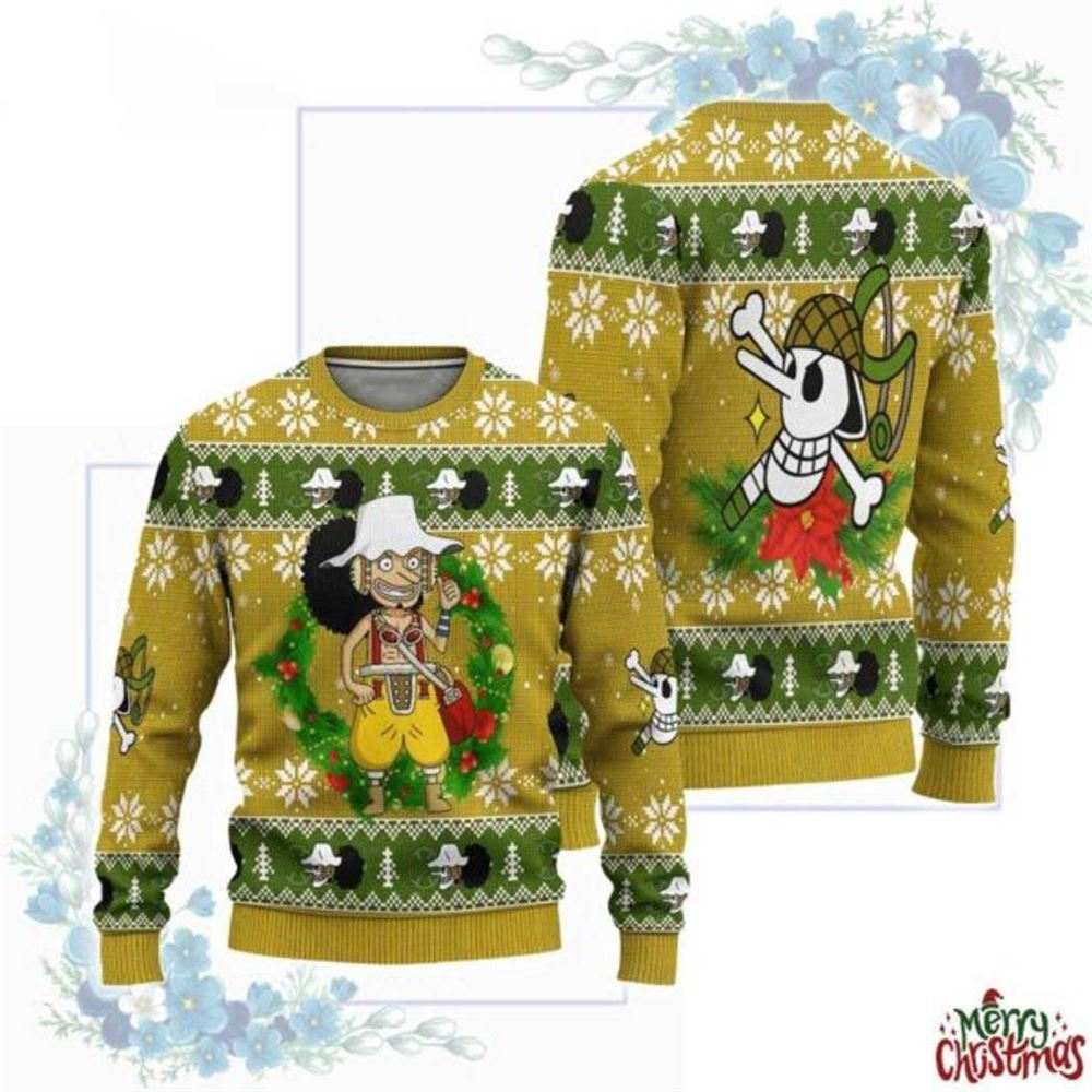 One Piece Usopp Christmas Circle Ugly Christmas Sweater