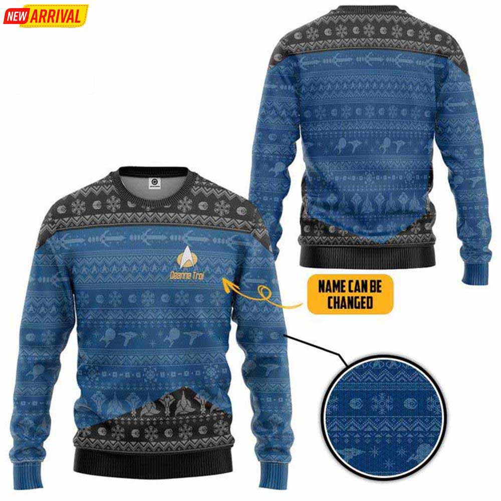 Personalized Star Trek The Next Generation 1987 Blue Ugly Sweater