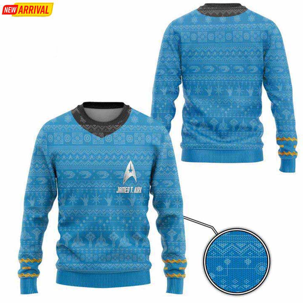 Personalized Star Trek The Original Series Blue Ugly Sweater