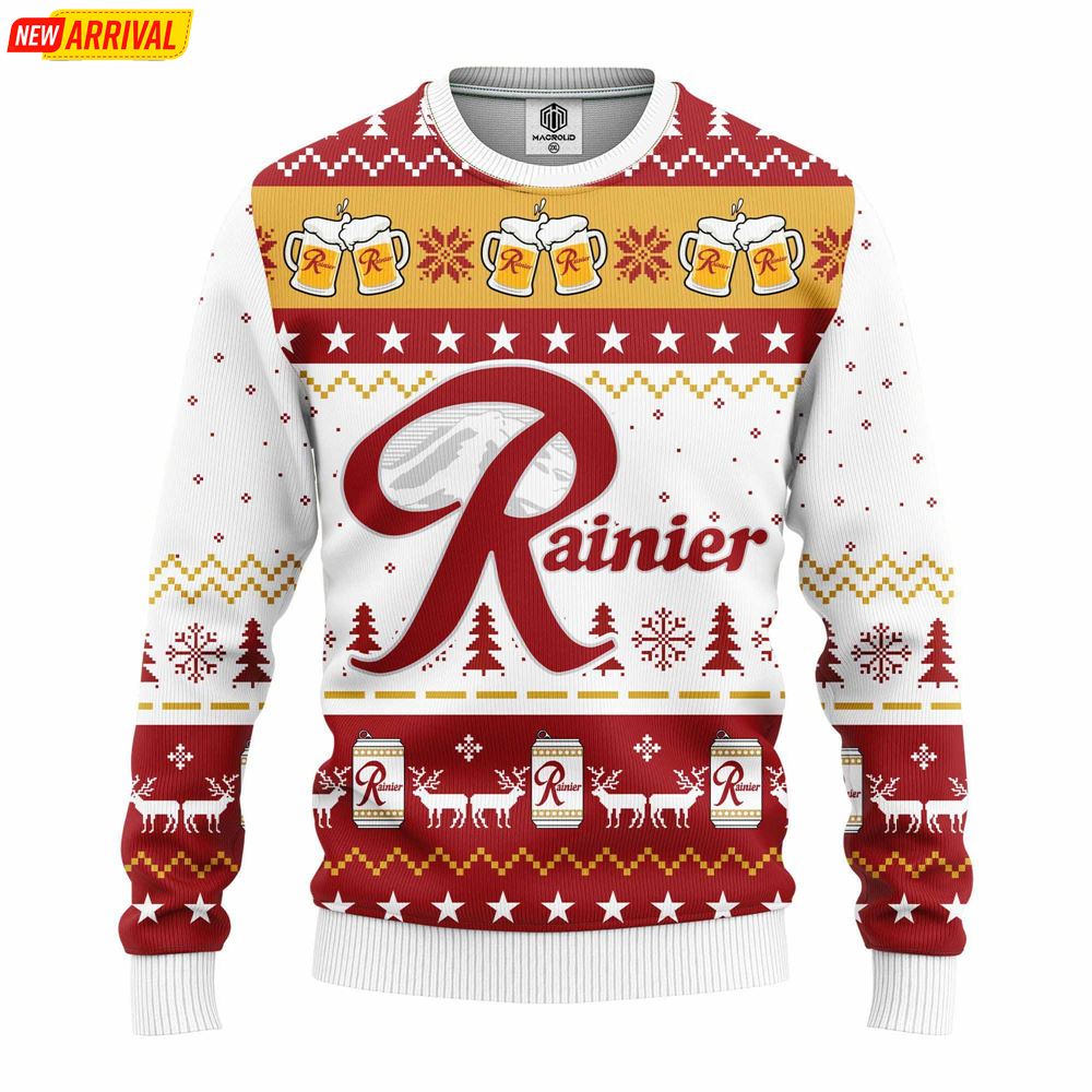 Rainier Beer Ugly Christmas Sweater
