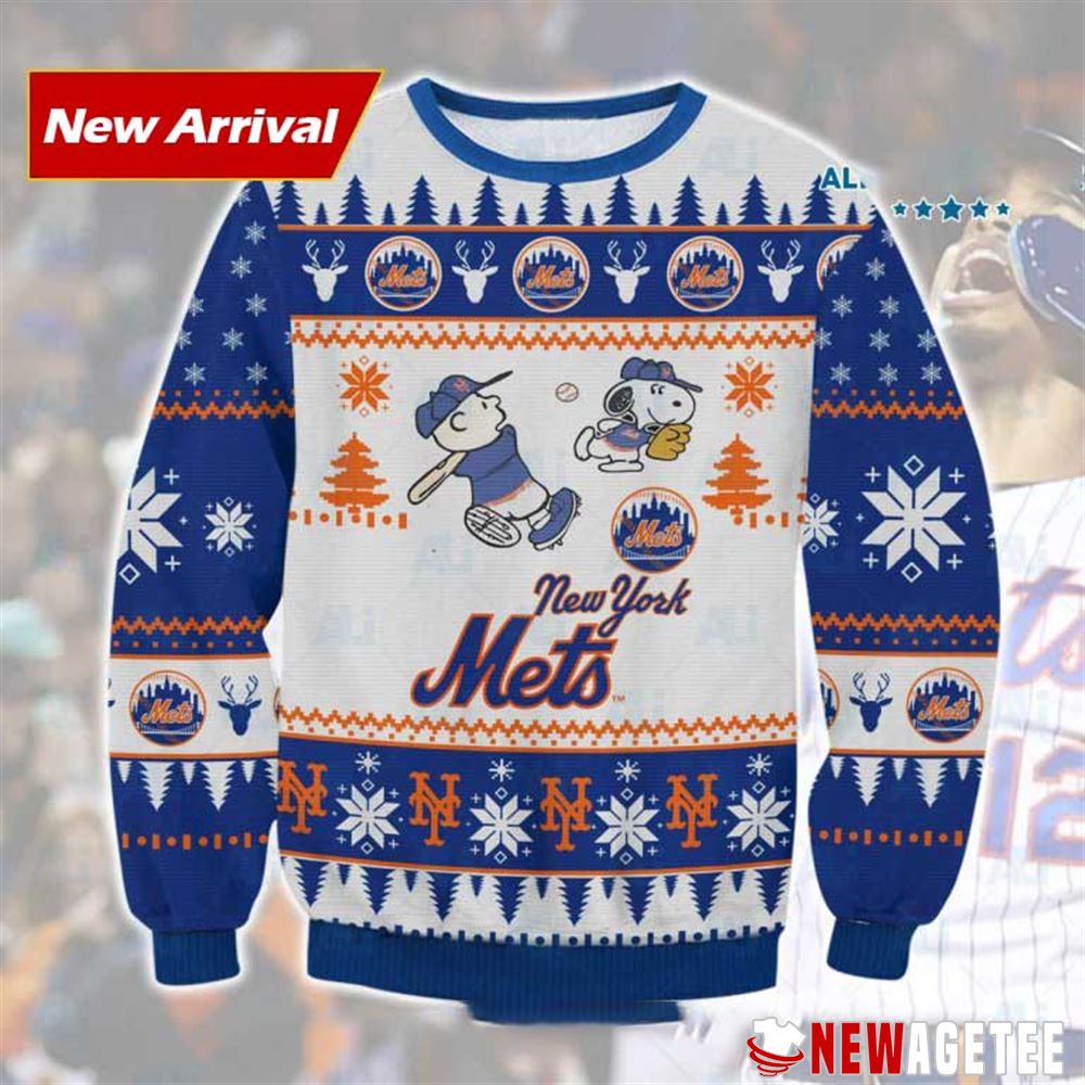 Snoopy New York Mets Mlb Ugly Christmas Sweater