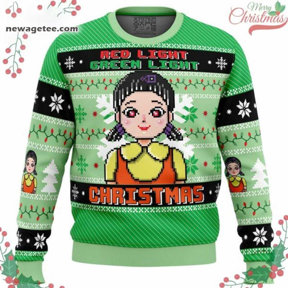 Squid Game Red Light Green Light Ugly Christmas Sweater