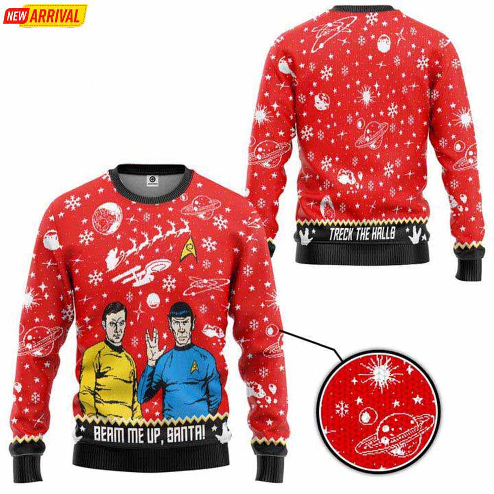 Star Trek Beam Me Up Santa Christmas Jumper Sweater