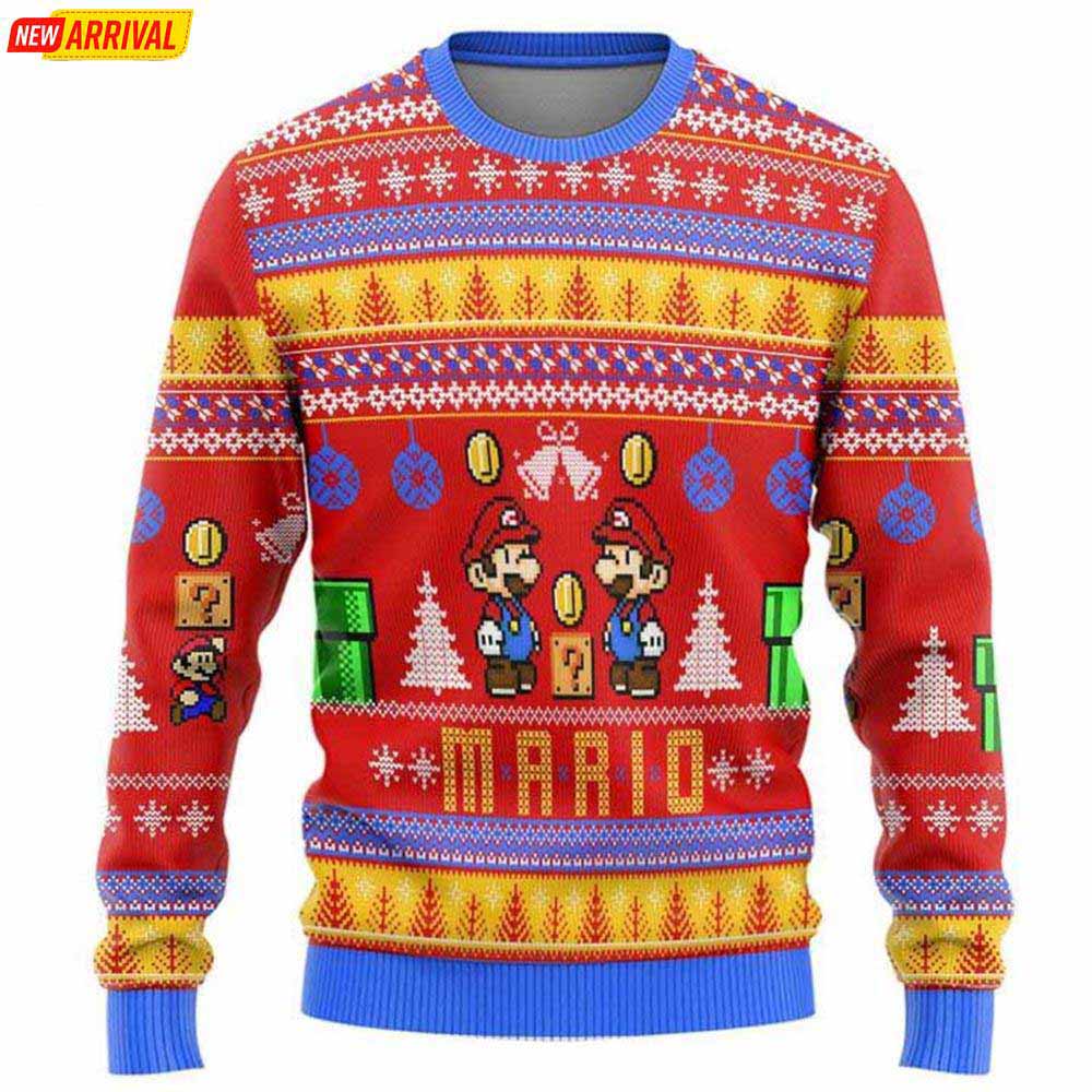 Super Mario Classic 3d Ugly Sweater Jumper