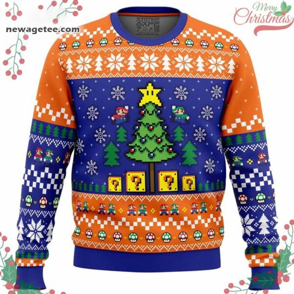 Super Mario Mario And Lugi Ugly Christmas Sweater Super Mario Mario And Lugi Ugly Christmas Sweater