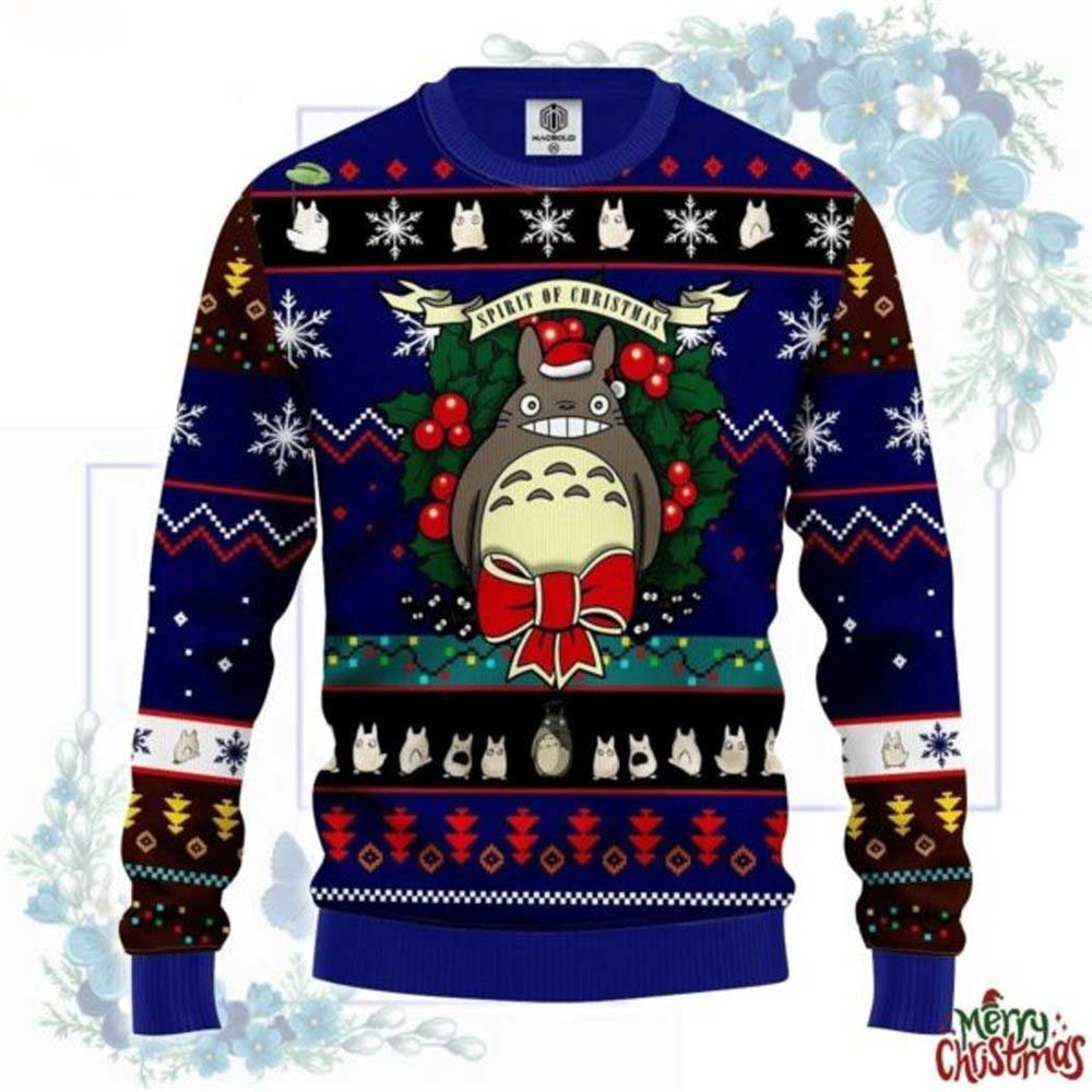 Totoro Spirit Of Christmas Ugly Christmas Sweater