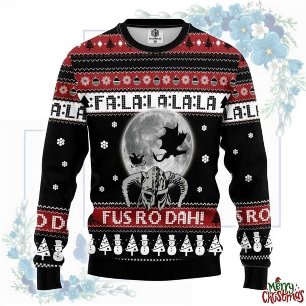 Viking Falala Fus Ro Dah Ugly Christmas Sweater