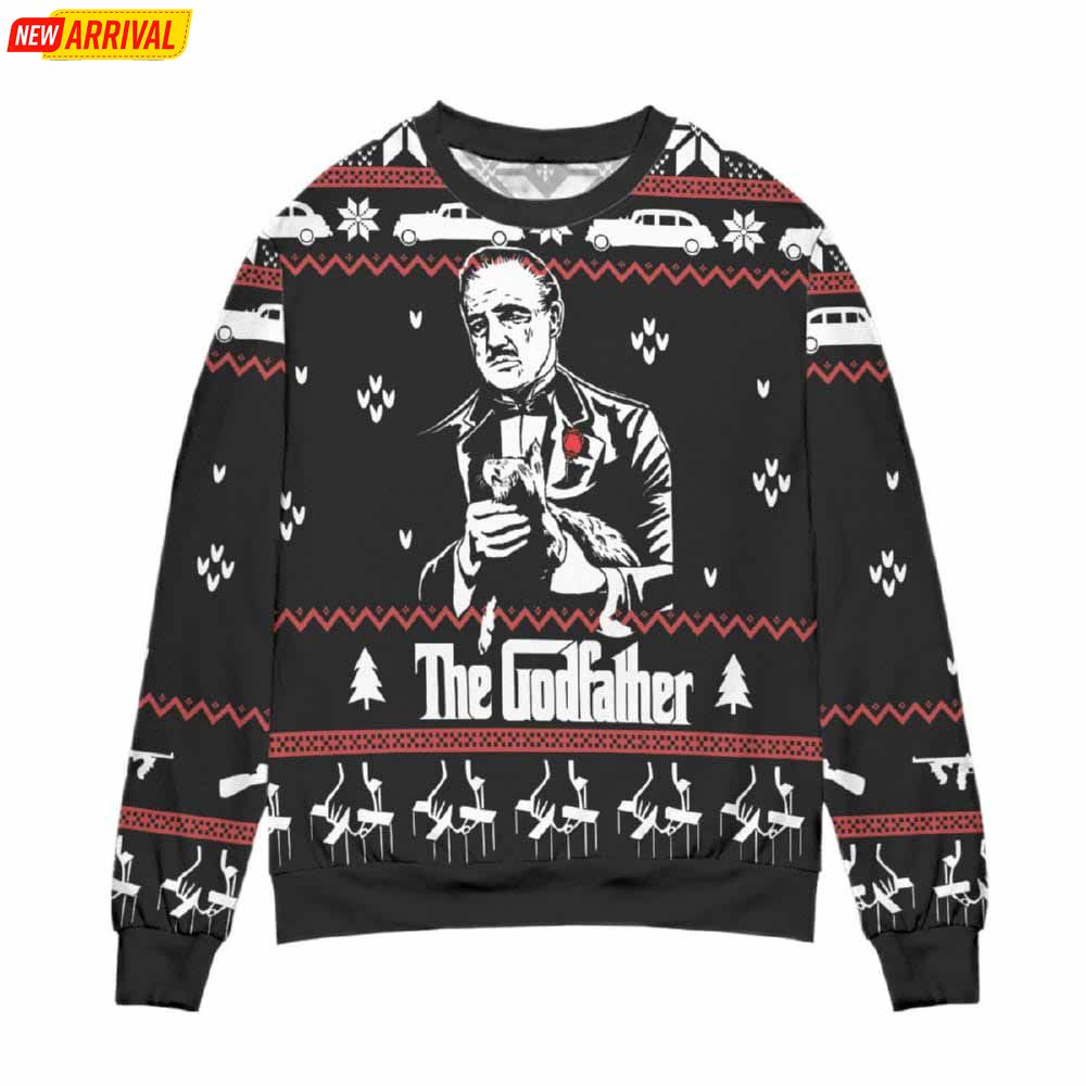 Vito Corleone The Godfather Ugly Christmas Sweater Vito Corleone The Godfather Ugly Christmas Sweater