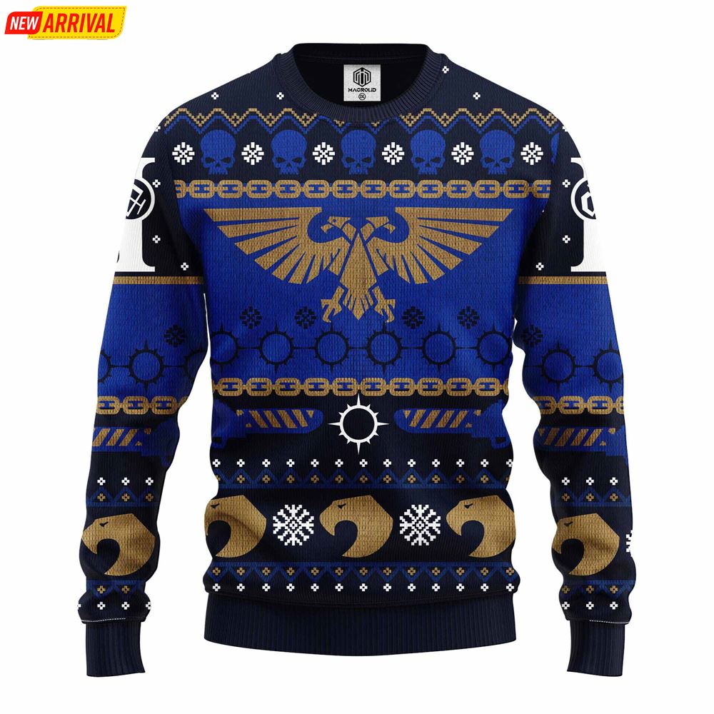 Warhammer 40k Blue Dark Ugly Christmas Sweater Warhammer 40k Blue Dark Ugly Christmas Sweater