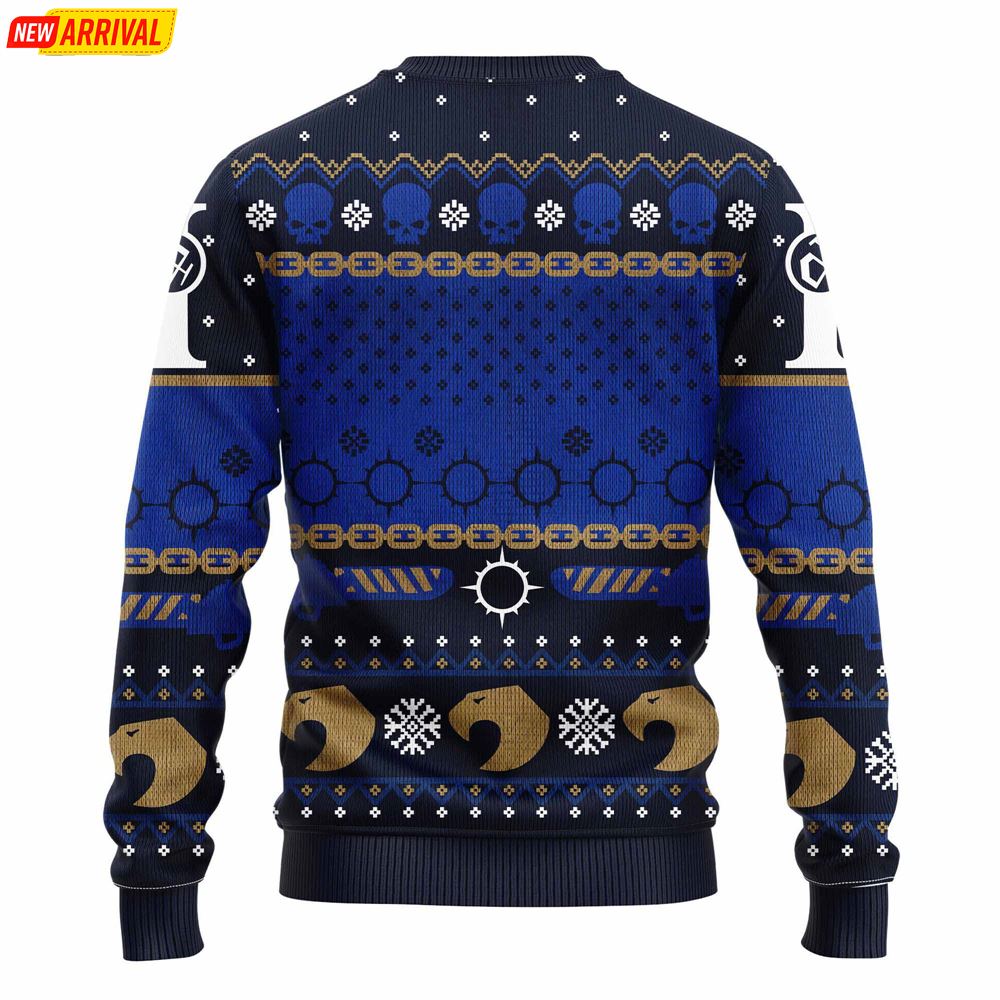 Warhammer 40k Blue Dark Ugly Christmas Sweater
