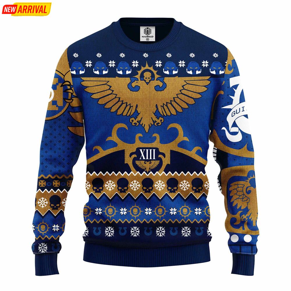 Warhammer 40k Blue Ugly Christmas Sweater Warhammer 40k Blue Ugly Christmas Sweater