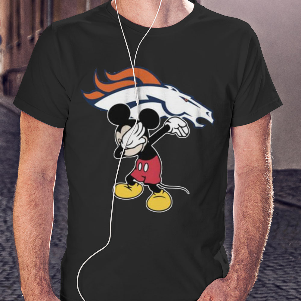 Dabbing Mickey Disney Denver Broncos Nfl Football Shirt