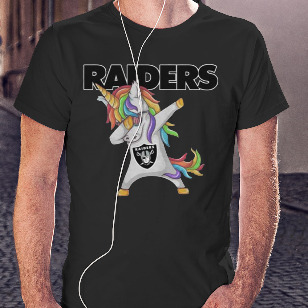 Funny Unicorn Dabbing Oakland Raiders Nfl Footballt-shirt