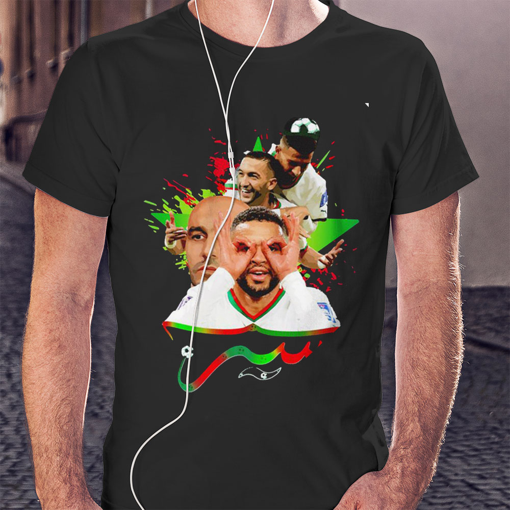 Morocco Walid Regragui Sir Ziyech En Nesyri World Cup Qatar 2022 Shirt Sweatshirt Morocco Walid Regragui Sir Ziyech En Nesyri World Cup Qatar 2022 Shirt Sweatshirt