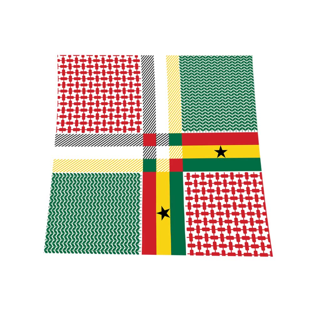 Ghana National Flag Ghutra 2022 World Cup Keffiyeh Headscarf Ghutra Scarf