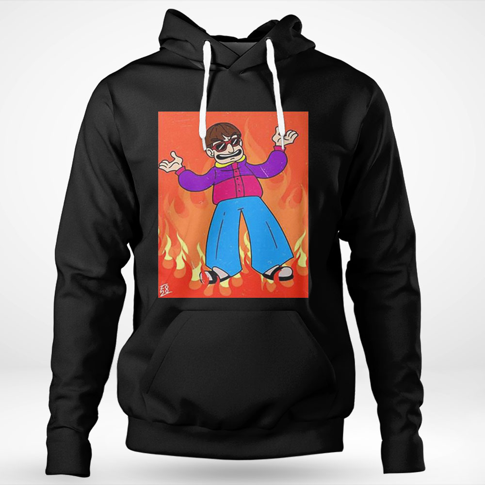 Oliver Tree In Flames Shirt Hoodie