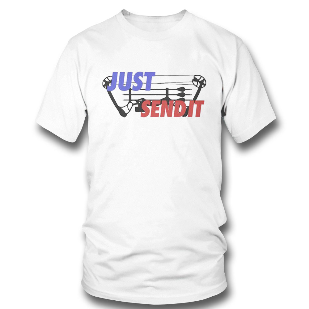 Just Send It Compound Bow Black Background First Blood Shirt Hoodie