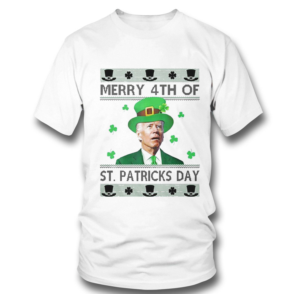 Merry 4th Of St Patricks Day Funny Confused Joe Biden Shirt Hoodie