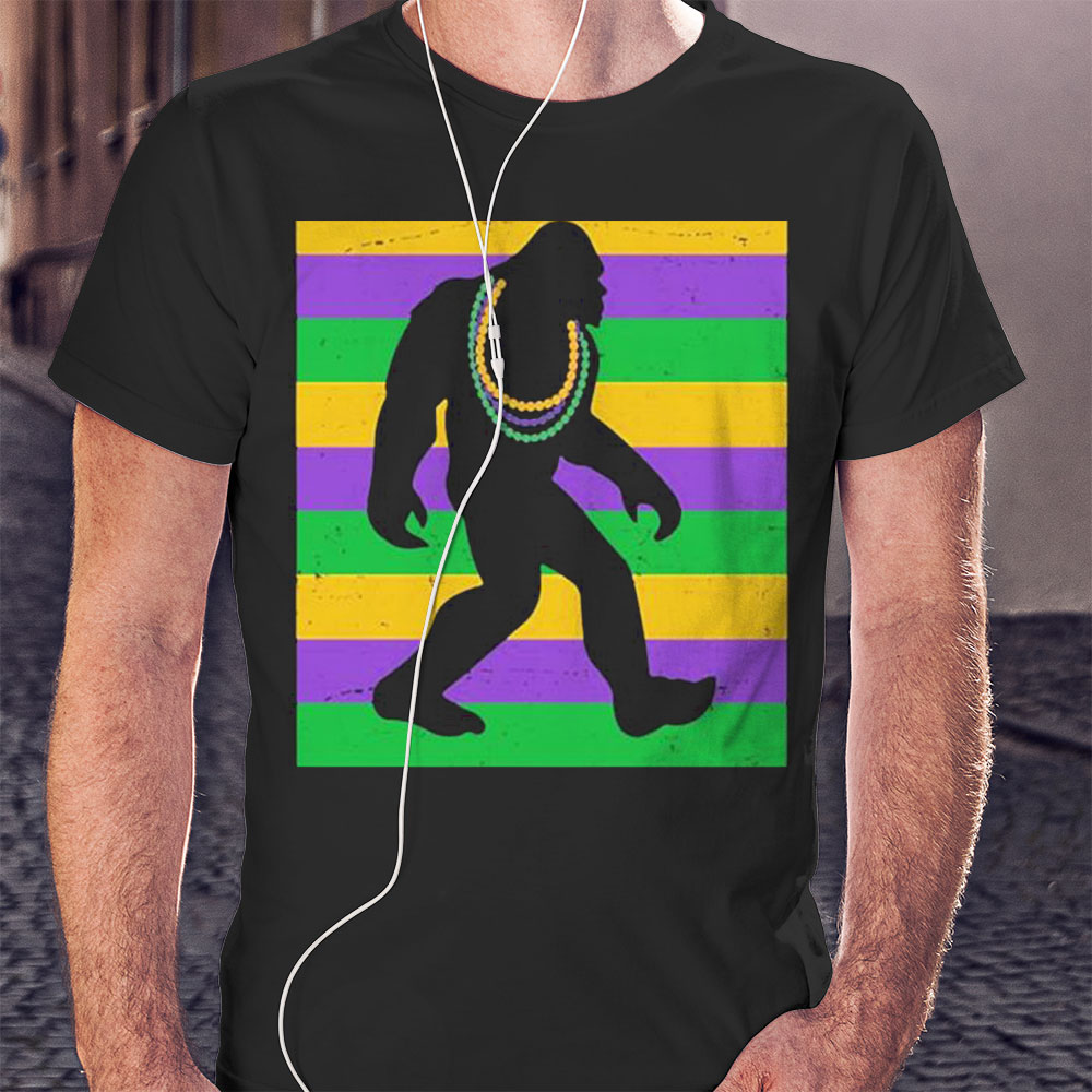 Bigfoot Mardi Gras Festive Shirt Hoodie