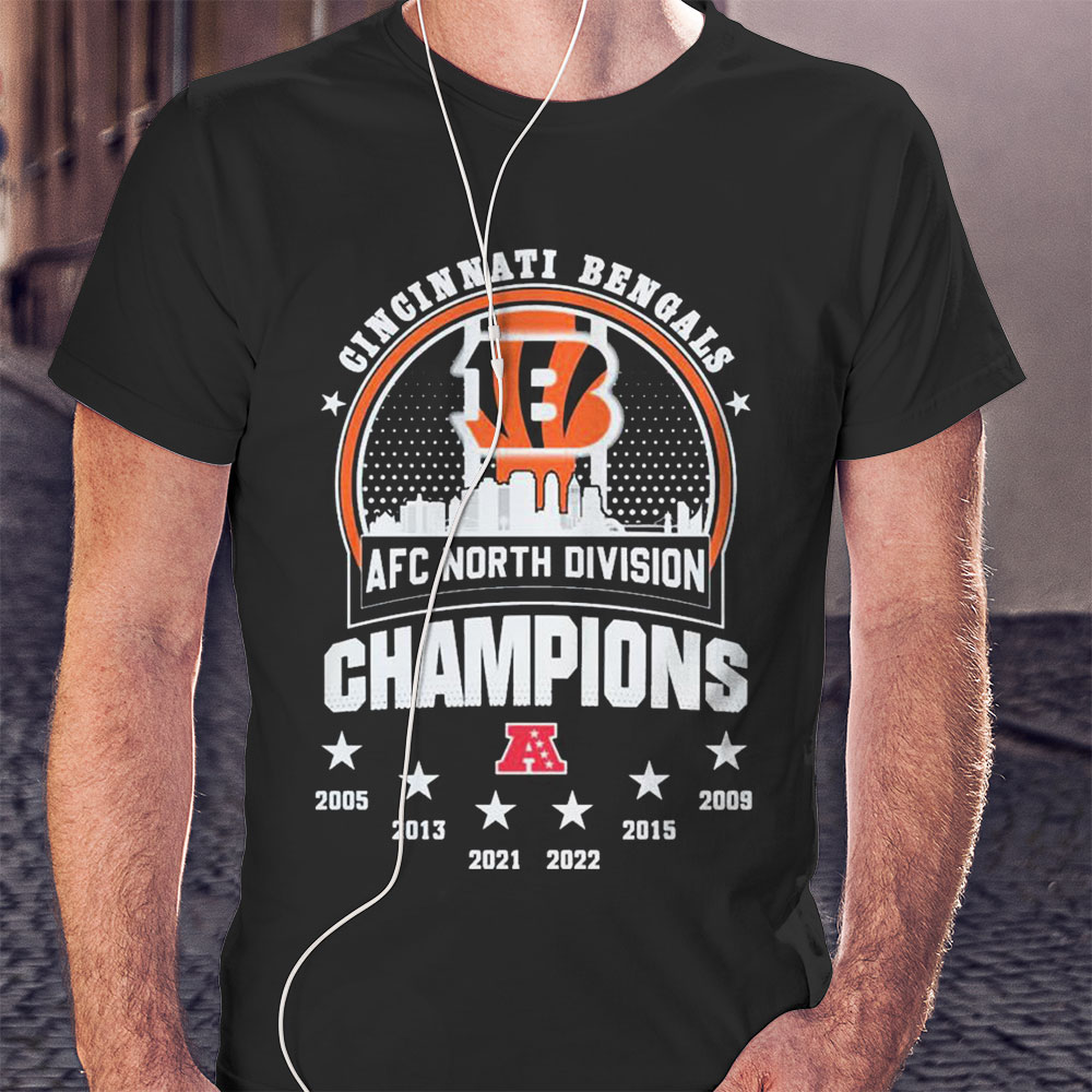 Cincinnati Bengals 2022 Afc North Division Champions Skyline Shirt