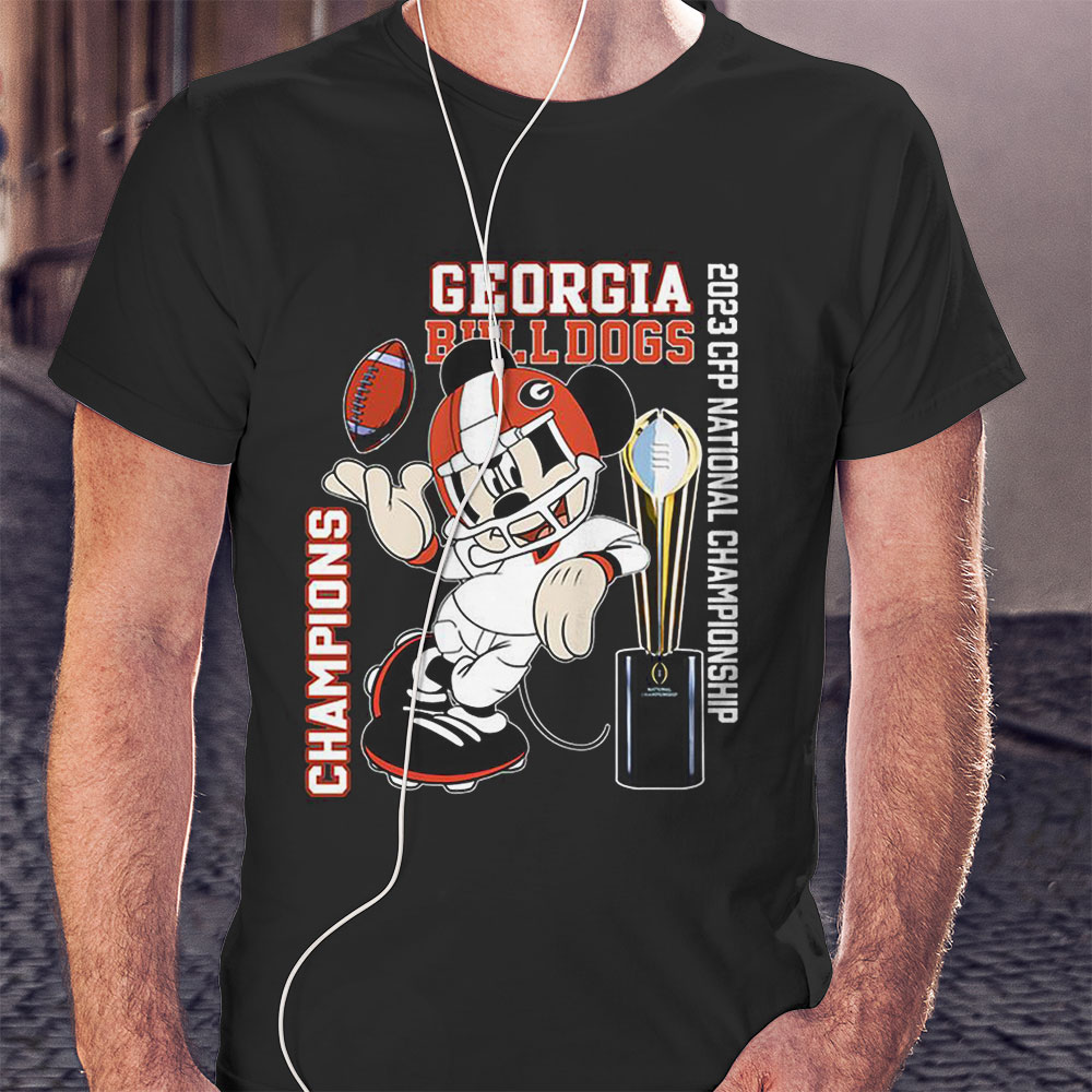 Mickey Mouse Georgia Bulldogs 2023 Cfp National Championship Champions Shirt